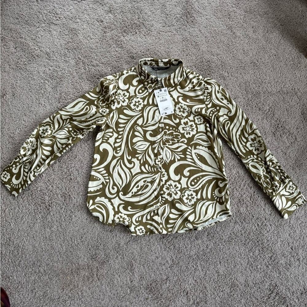ZARA PRINTED SHIRT - SIZE M - BRAND NEW WITH TAG - Picture 5 of 15